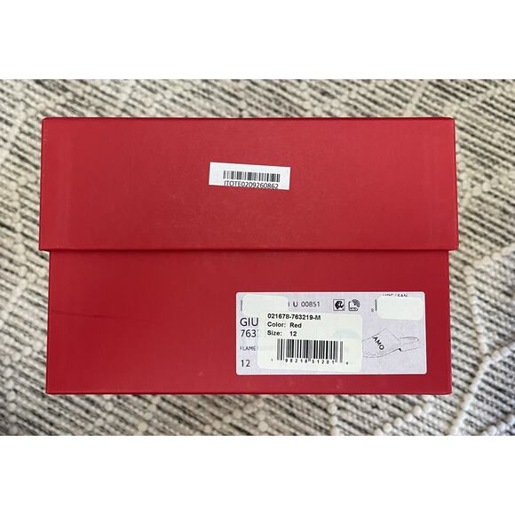 $995 NIB Ferragamo Mens Giuneva Logo Red Embossed Slides US Size 12 E main image 9